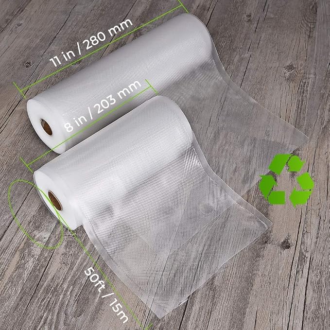 Vacuum Sealer Bags For Food, 6 Pack 3 Rolls11"x20' +3 Rolls 8"x20' Commercial - Image 5