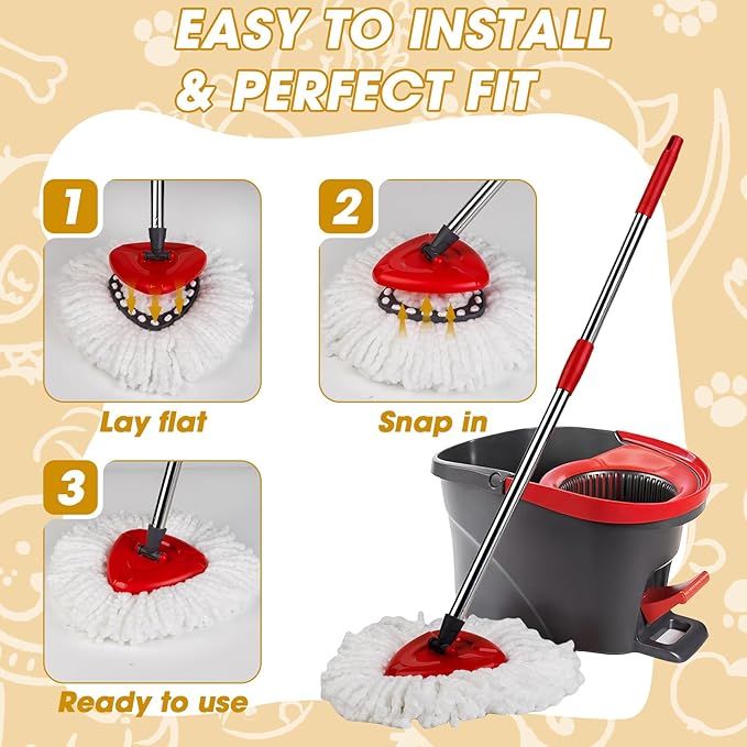 10 Pack Spin Mop Replacement Heads, 360° Microfiber Spin Mop Refills - Image 4