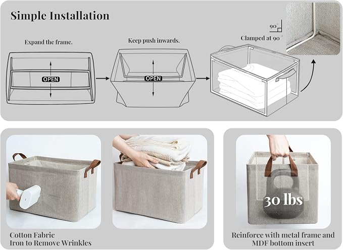 StorageWorks 45L Extra Large Storage Baskets, Storage Bins - Image 6