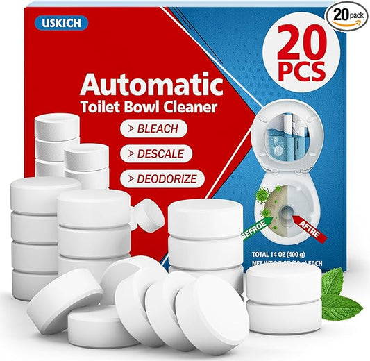 USKICH 20 Pack Toilet Bowl Cleaner Tablets, Long-Lasting Household Toilet by USKICH