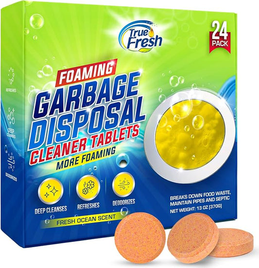 True Fresh Garbage Disposal Cleaner – 24-Pack Foaming Sink and Drain Deodorizer by TrueFresh
