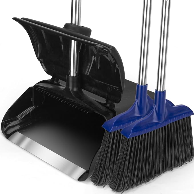 Kefanta Outdoor Heavy Duty 2 Brooms and Dustpan Set by KeFanta
