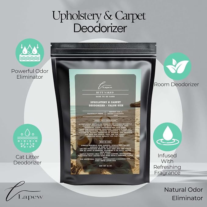Butt Naked Carpet Freshener Powder Refill 36 oz | Powerful Odor Eliminator - Image 3