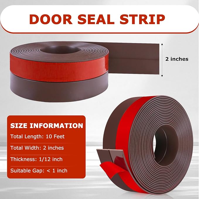 Weather Stripping Self Adhesive Door Draft Stopper Flexible Shower Door Bottom - Image 2