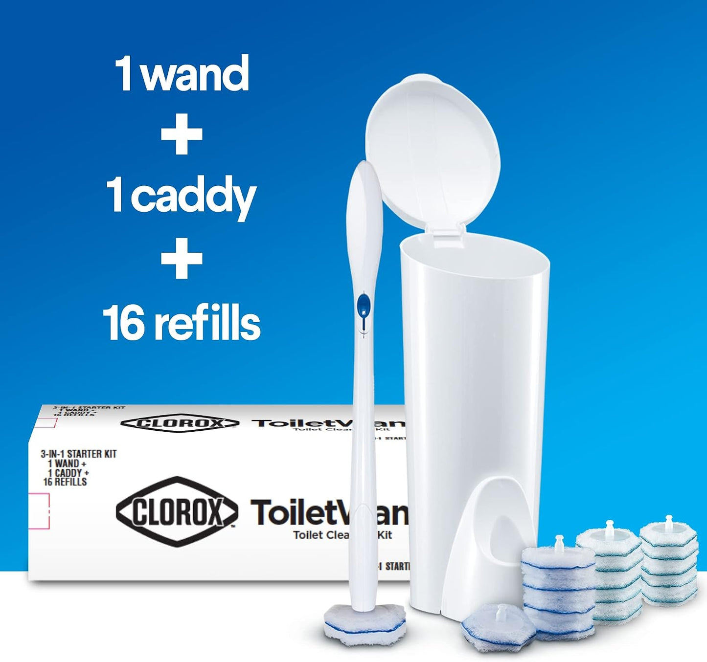 CLOROX Disinfecting Value Pack, 3x 75ct Disinfecting Wipes, Toilet Wand System with 16 Disinfecting Refills