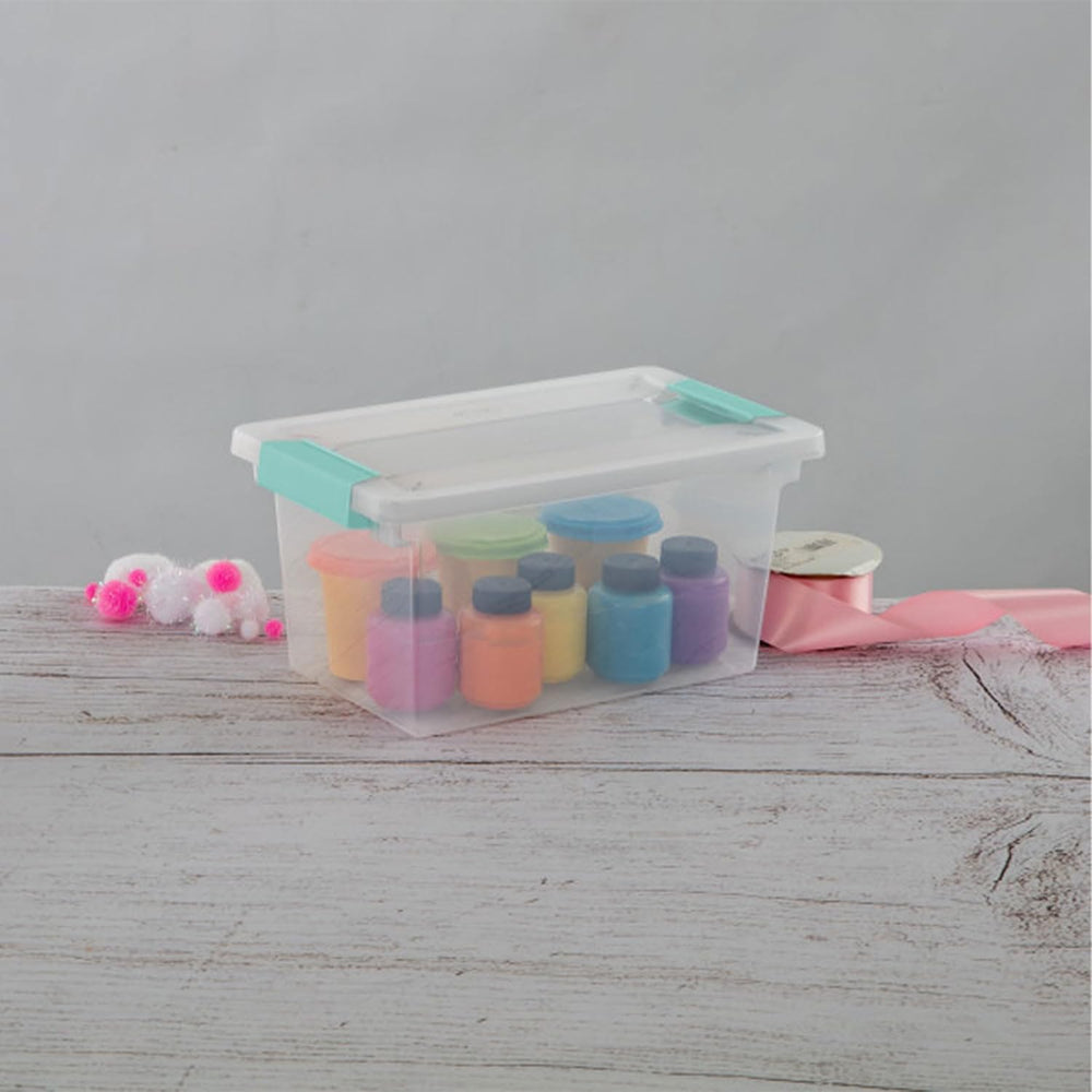 Sterilite 12-Pack Clip Box, Stackable Clear Plastic Bins with Latching Lids, ...