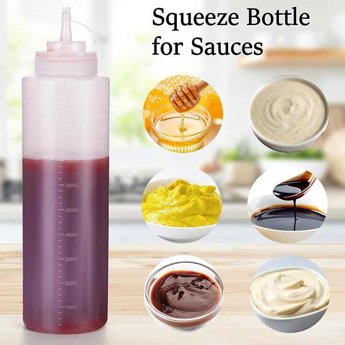 Condiment Squeeze Bottles Ketchup Dispenser, 4 Pack 32oz Squeeze Bottles - Image 5