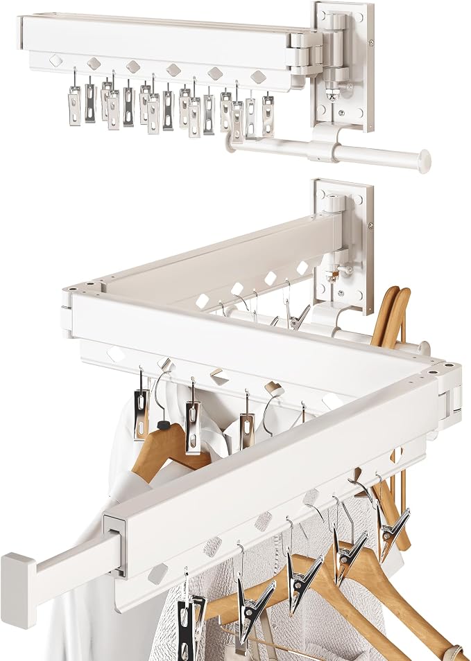 Wall Mounted Collapsible Clothes Drying Rack, Durable Space-Saving Laundry by Unknown