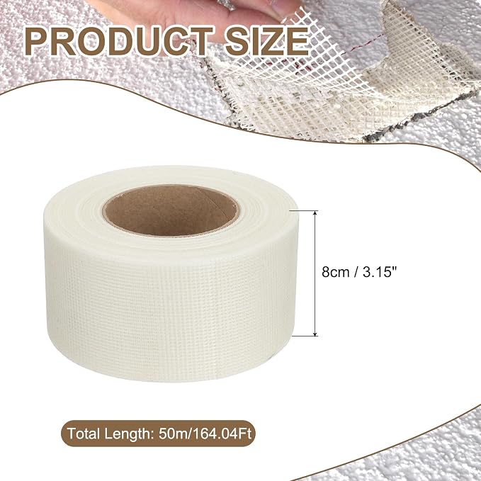 PATIKIL Drywall Repair Mesh Tape, 3 inch x 164 ft Fiberglass Repair Patch - Image 2
