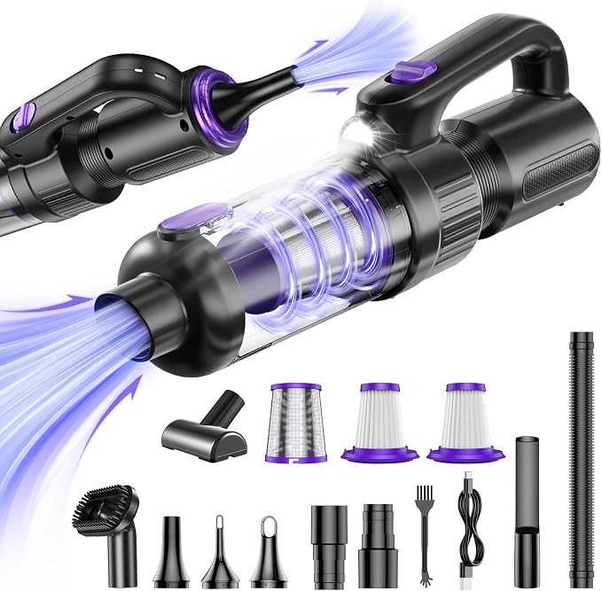 Car Vacuum Portable Cordless, 20000Pa Mini Vacuum Cleaner & Air Duster - Image 9