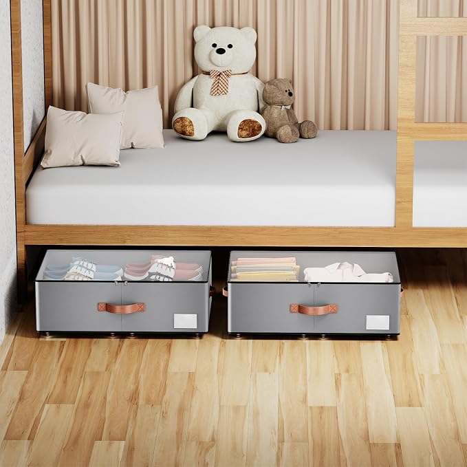 Under bed Storage With Wheels, Large Capacity 10 inches Height Storage Bins - Image 6