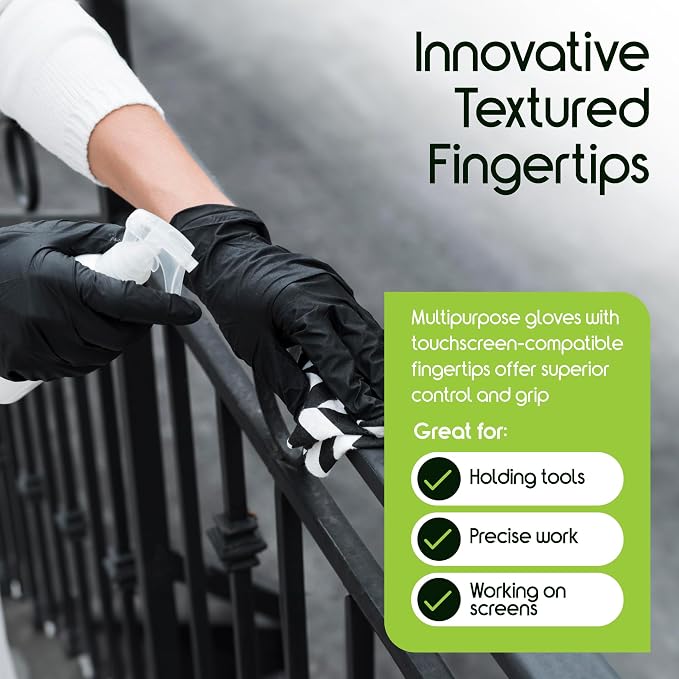 Inspire Black Nitrile Gloves | THE ORIGINAL Quality Black Gloves Disposable - Image 6