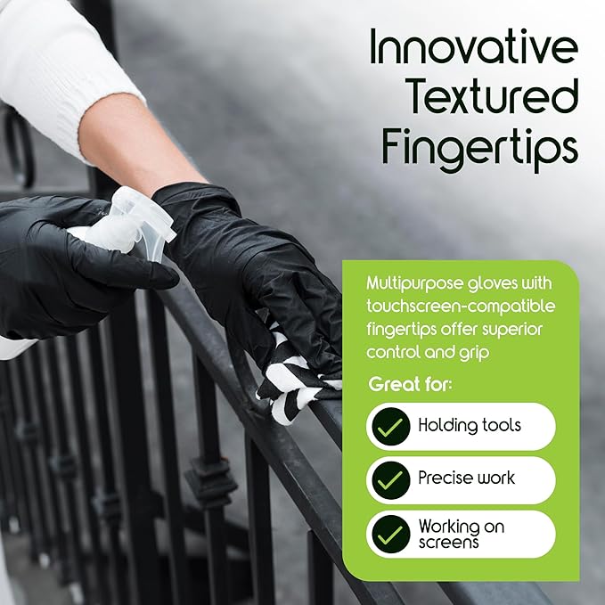Inspire Black Nitrile Gloves | THE ORIGINAL Quality Black Gloves Disposable - Image 6