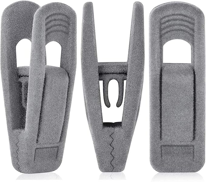 Grey Hanger Clips for Velvet Hangers by TOFIIGREM