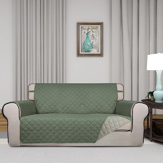 PureFit Reversible Quilted Sofa Cover, Water Resistant Slipcover Furniture - Image 2
