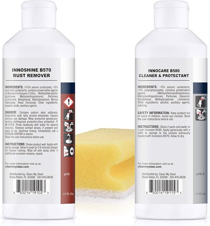 CLEAN MY STEEL Stainless Steel Rust Stain Remover, Protector & Cleaner Kit - Image 3