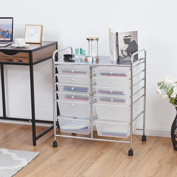 GOFLAME 12-Drawer Rolling Storage Cart, Mobile Utility Cart - Image 9