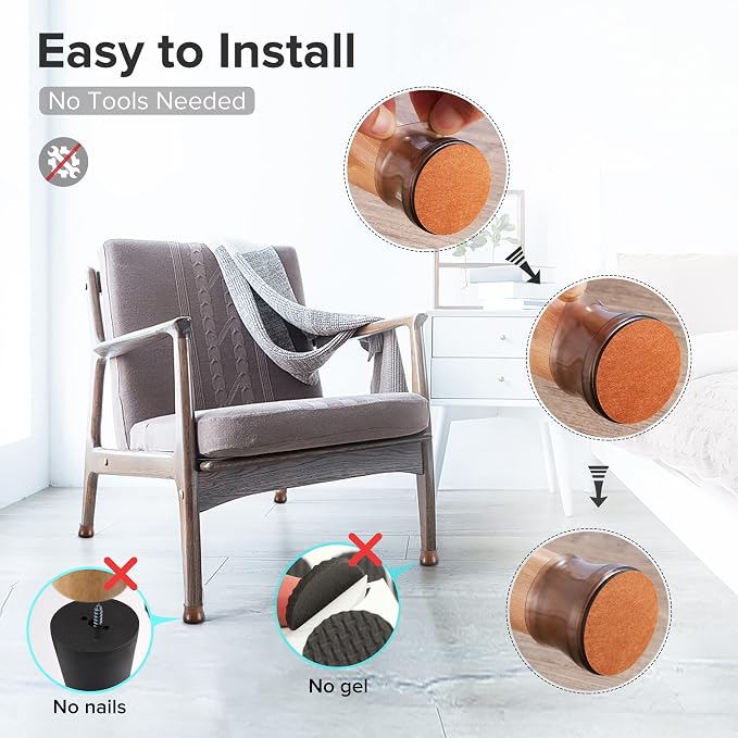 24PCS Upgraded Silicone Chair Leg Floor Protectors - Image 5
