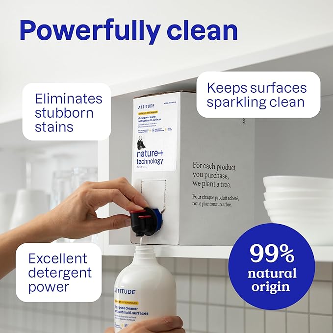 ATTITUDE All Purpose Cleaner Spray, EWG Verified, Made - Image 3