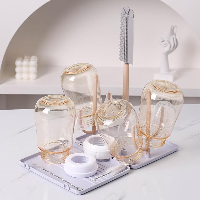 Baby Bottle Drying Rack -Travel Baby Bottle Drying Rack Set, Cleaner Kit by DIJIAMEIYA