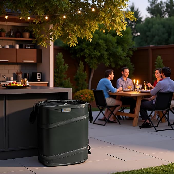 YUDI & GARDEN 19 Gallon Square Collapsible Yard Waste Bin｜Collapsible Trash - Image 9