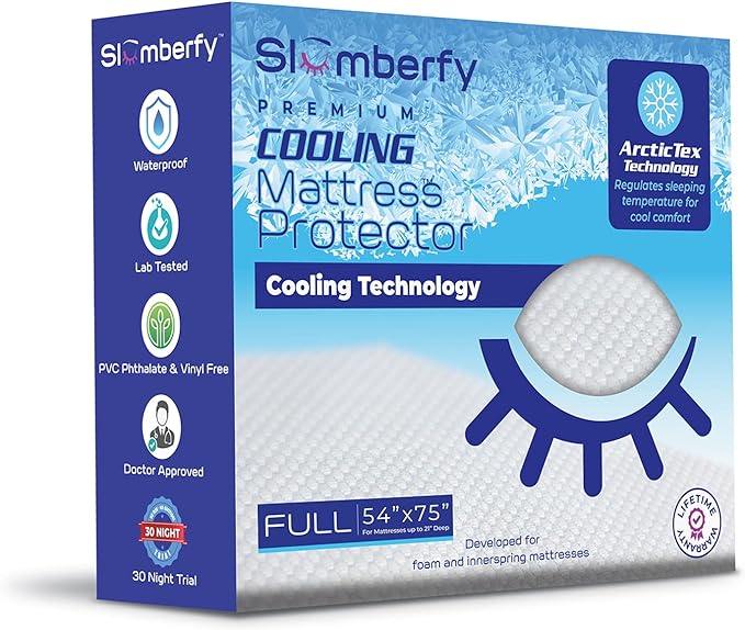 Full Size Waterproof Cooling Mattress Protector by Slumberfy by Slumberfy
