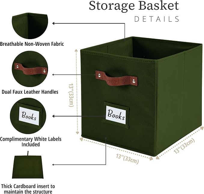 DECOMOMO Storage Cubes, Fabric Organizer Bins - Image 3