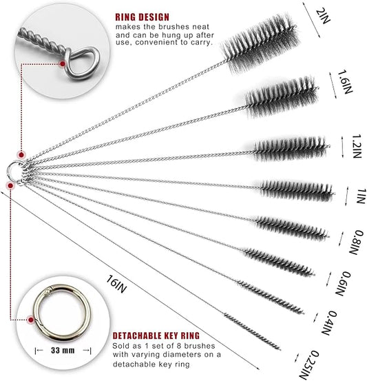 16 Inch Extra Long Pipe Cleaning Brush Set Stainless Steel Bristles, Stainless - Image 2