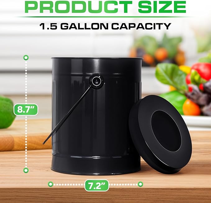 Plexon Countertop Compost Bin Kitchen Indoor - Image 2