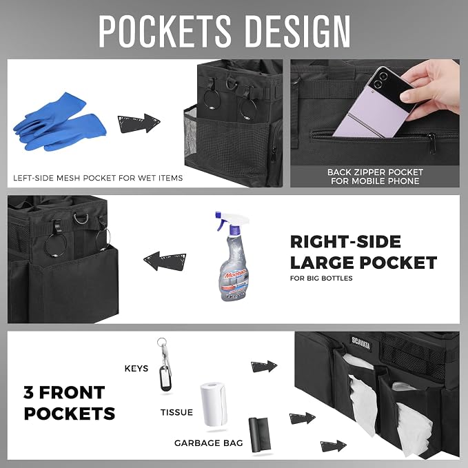 Wearable Cleaning Caddy Bag, Supplies Organizer - Image 4
