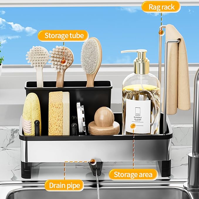 Sponge Holder for Kitchen Sink, Sink Caddy Organizer - Image 2
