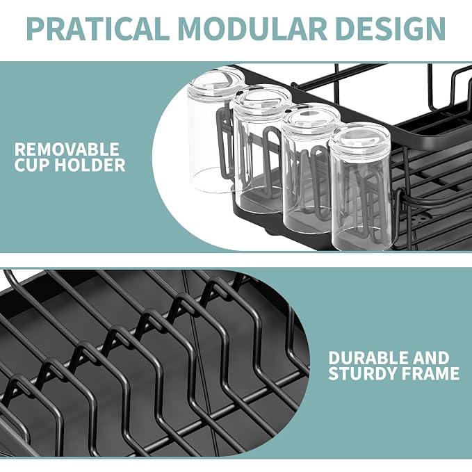 Dish Drying Rack for Kitchen Counter, Large Dish Racks - Image 5