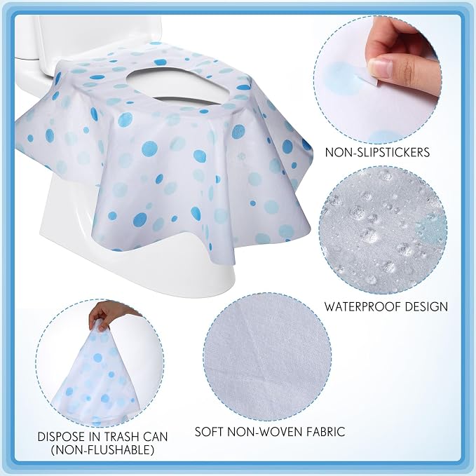 50 Packs Disposable Toilet Seat Covers Extra Large Individually Wrapped - Image 4