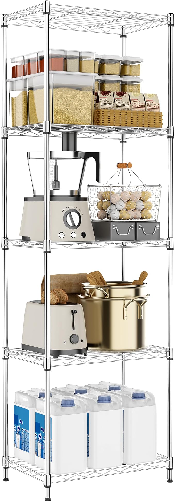 5 Tiers Shelf Metal Storage Shelves Wire Rack Closet Organizers by MEIGAOPLASTICANDMETALHKCOLIMITED
