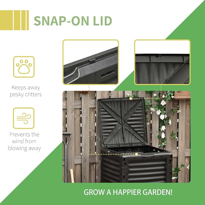 Outsunny Garden Compost Bin 80 Gallon Outdoor Large Capacity Composter Fast - Image 5