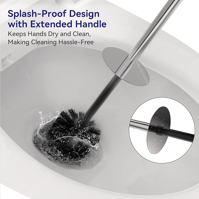 DOWRY Stainless Steel Toilet Bowl Brush and Holder - Image 4
