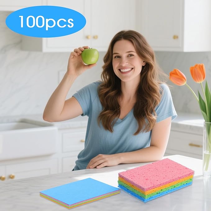 100pcs Kitchen Sponges Bulk Natural Sponges - Image 6