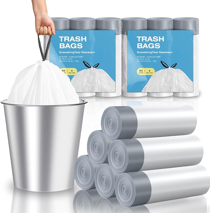 2.6 Gallon Mini Drawstring Trash Bags, Small Garbage Bags by KSSKSS, Code a fit - Image 7