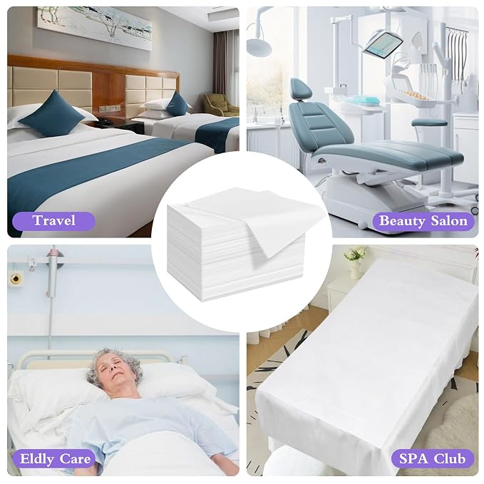 100 Pack Disposable Bed Sheets – 31.5 x 71 in Waterproof Non-woven Sheets - Image 7