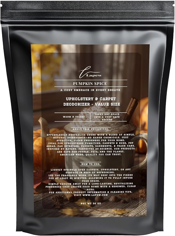 Pumpkin Spice Carpet Freshener Powder Value Size 36 oz | Powerful Odor by Lapew