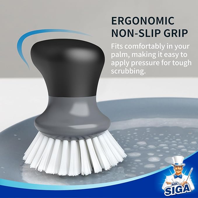 MR.SIGA Dish Scrub Brush, Palm Brush Dish Scrubber - Image 3