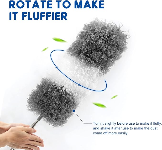 Microfiber Feather Dusters for Cleaning, Extendable Duster - Image 4