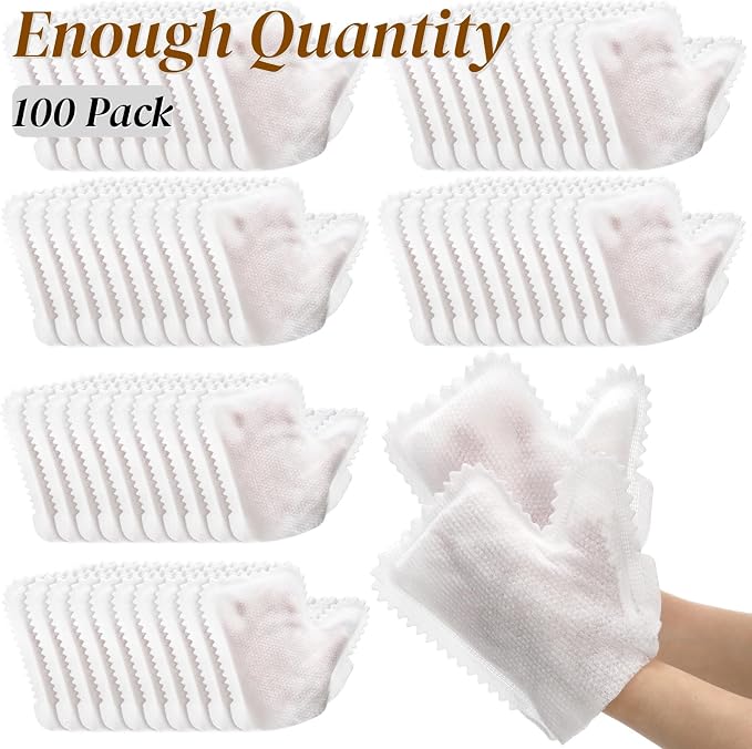 100 Pcs White Microfiber Dusting Gloves, Disposable Artisan Dust Cloth Remove - Image 4