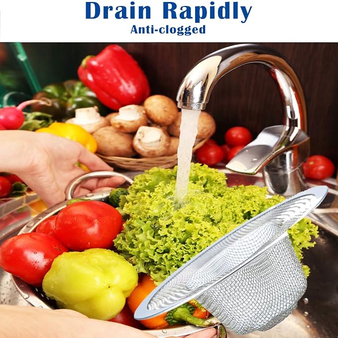 2 Pcs Heavy Duty Stainless Steel Slop Basket Filter Trap, 4.41" Top / 2.44" - Image 3