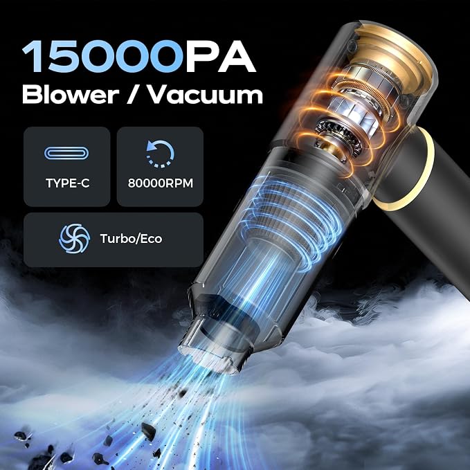 Car Vacuum Portable Cordless, Handheld Vacuum Cordless 15Kpa, Hand Vacuum - Image 2