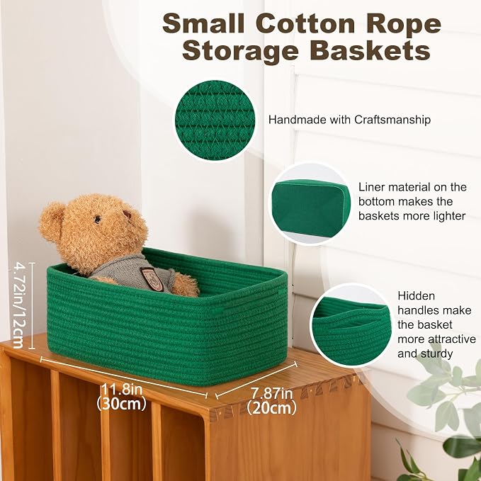 3 Pack Small Storage Baskets for Organizing, Cute Woven Decorative Gift Baskets - Image 2