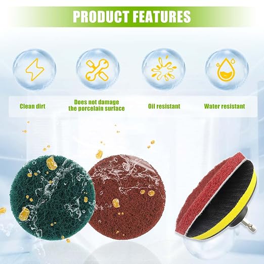 4 Inch Scrub Drill Brush Power Scouring Pads Household Cleaning Set - Image 6