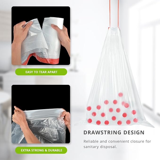 Heavy Duty 15 Gallon Drawstring Trash Bags - Image 4
