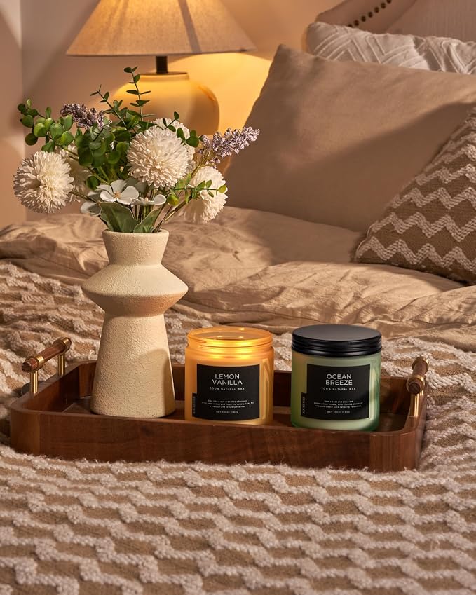 M&SENSE Candles Lemon Vanilla Scented, 11.6oz 70 Hour Long Lasting Candles - Image 8