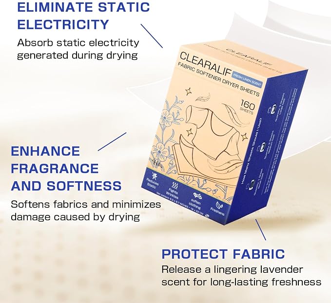Clearalif All in One Laundry Detergent Sheets Kit, Fresh Linen Scent, 160 Loads - Image 4